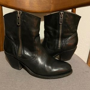 Frye ankle moto/western boot.